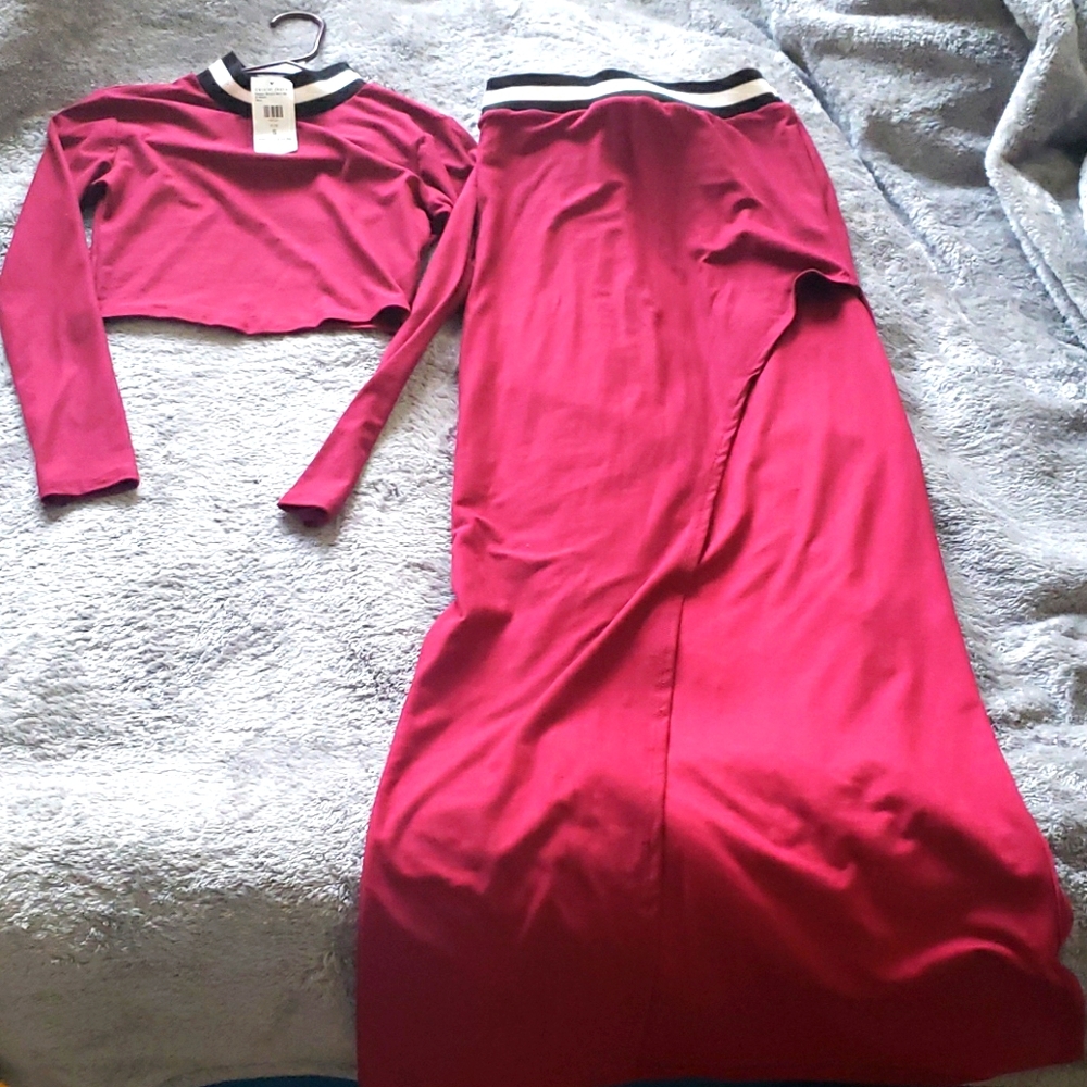 Striped skirt set